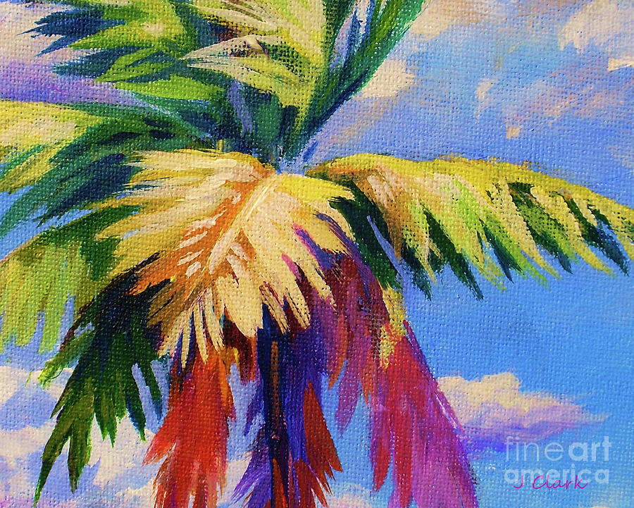 Beaches Painting - Colorful Palm by John Clark