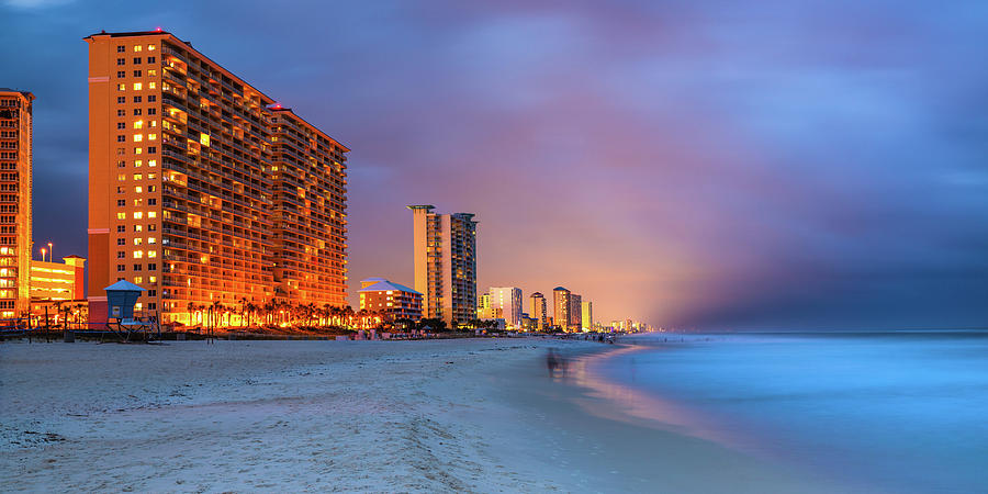 America Photograph - Colorful Panoramic View of the Panama City Beach Skyline by Gregory Ballos