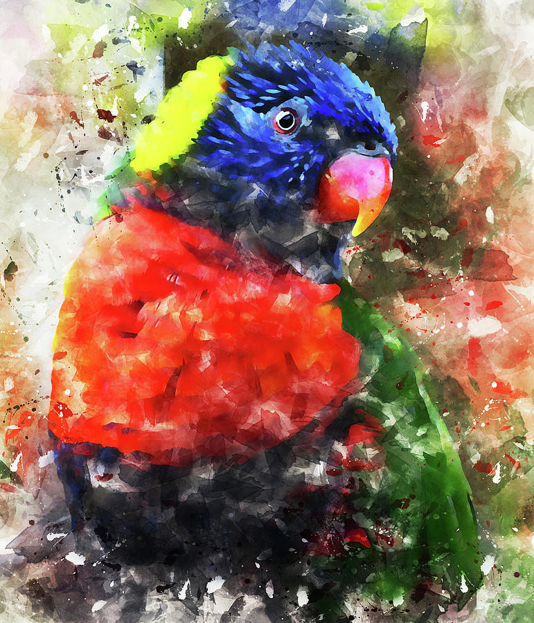 Colorful Parrot - 16 Painting by AM FineArtPrints