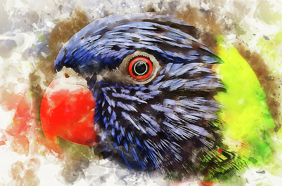 Colorful Parrot - 18 Painting by AM FineArtPrints