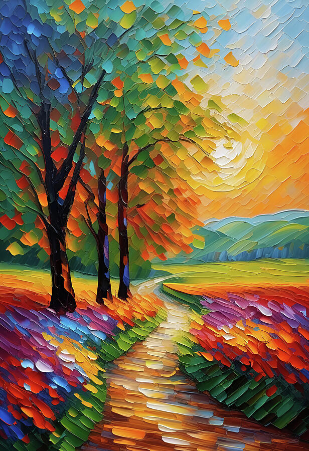Tree Digital Art - Colorful Path by Mark Miller