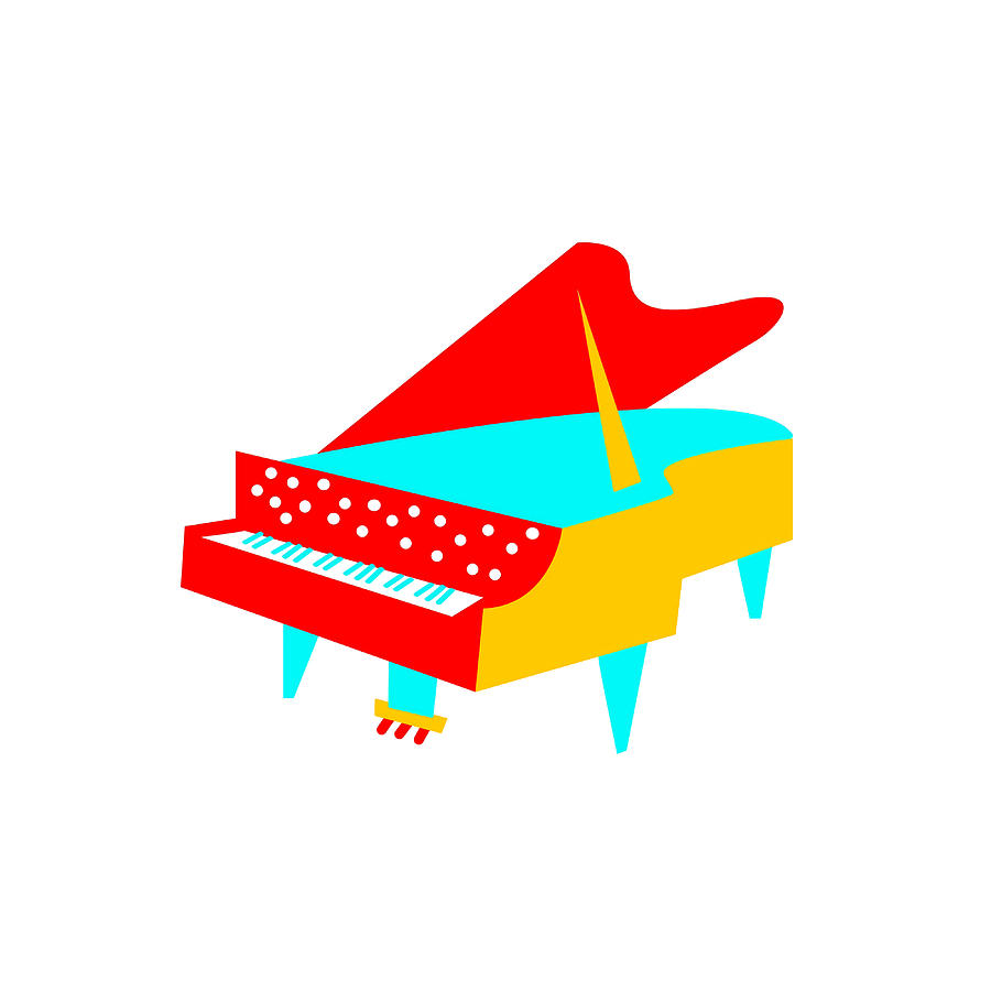 Colorful Piano Patterns Colorful Grand Piano Painting by Joe Taylor