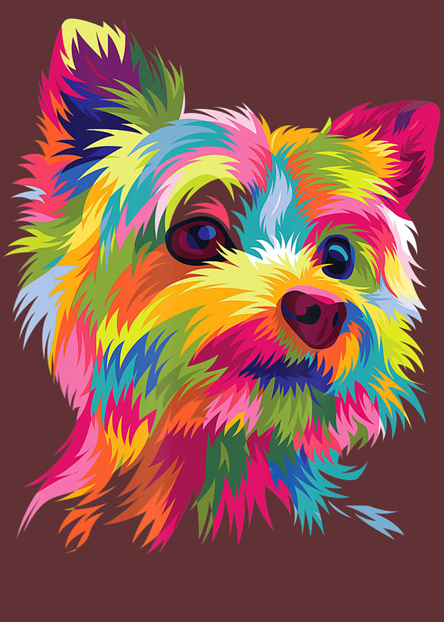 Colorful Pop Art Yorkshire Terrier Portrait Yorkie Lover Digital Art by ...