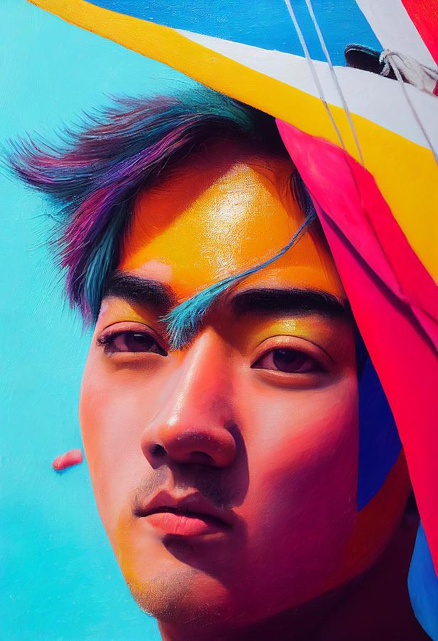 Colorful  Portrait  Of  Kim  Taehyung  On  A  Sail  Boat  In  T  F33df03b  95fe  645a645563d  B5db Painting