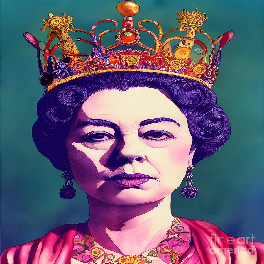 Colorful Portrait Of Queen Elizabeth II Digital Art by Total Gifts Art ...