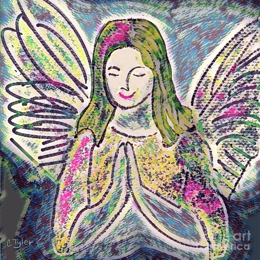 Colorful Praying Angel 0323 Digital Art by Christine Tyler