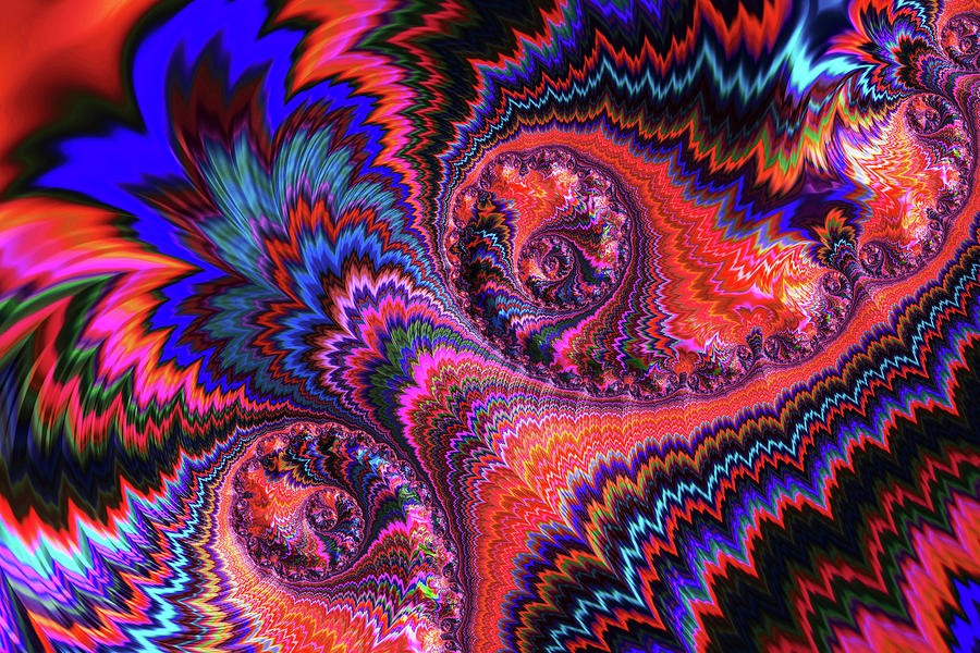 Colorful Psychedelic Fractal Art Digital Art by Peggy Collins