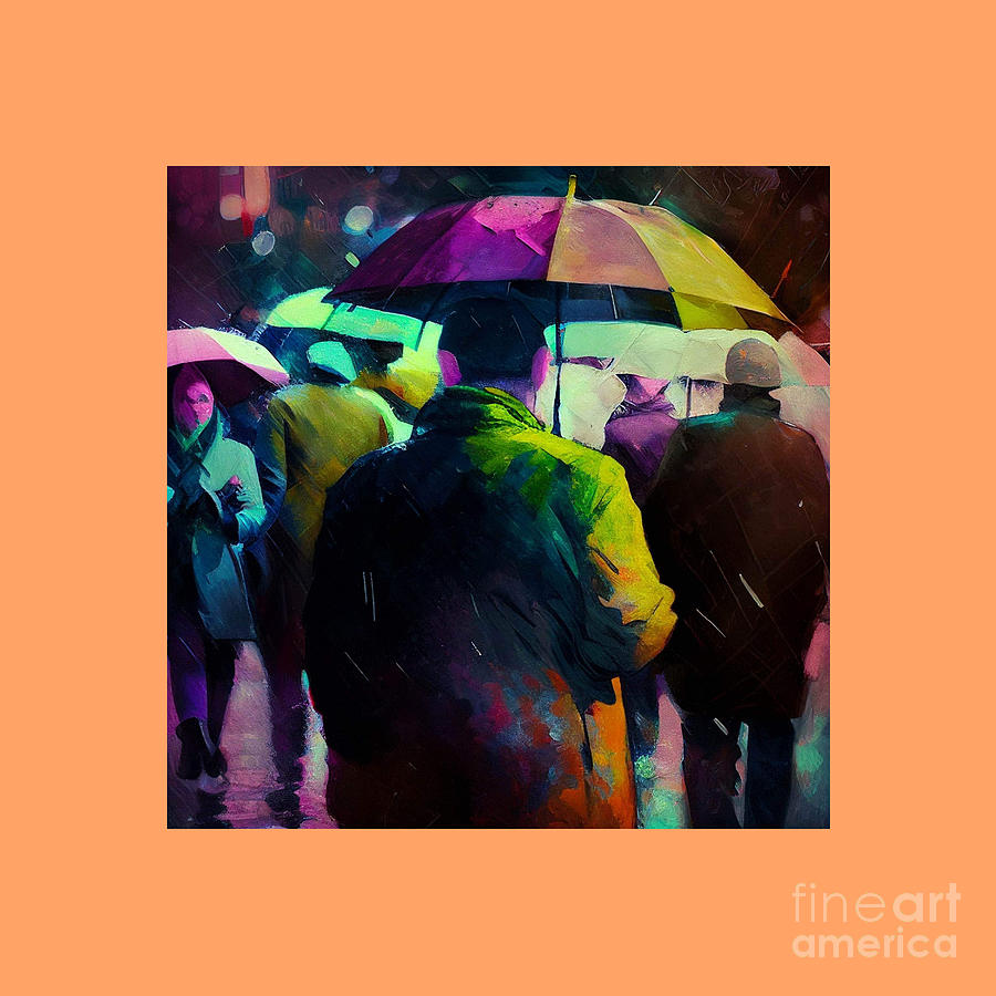 Colorful Rain Impressionism Digital Art