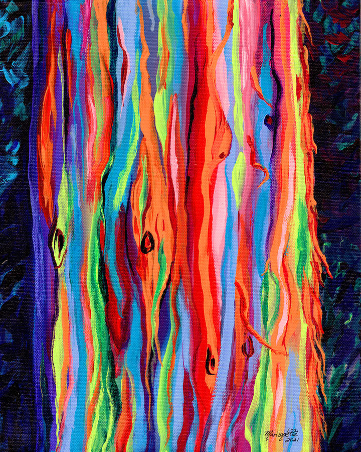 Colorful Rainbow Eucalyptus Painting by Marionette Taboniar