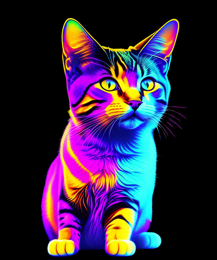 Colorful Rainbow Kitten Digital Art by Flippin Sweet Gear