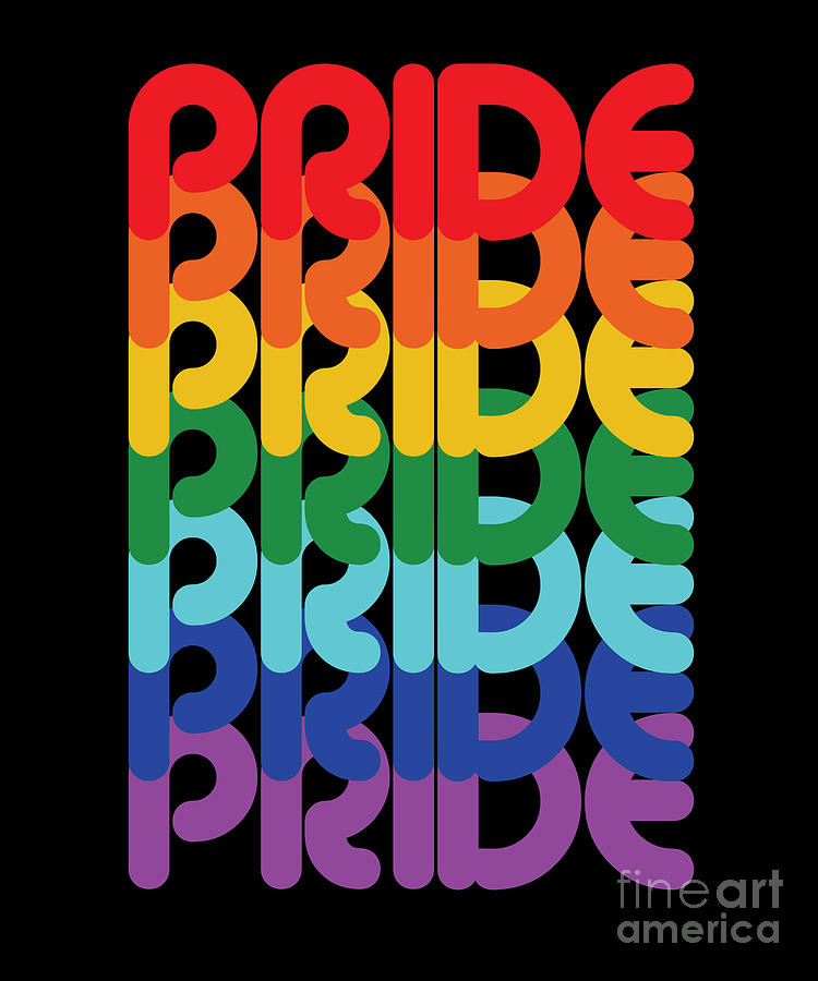 Colorful Rainbow Lgbt Pride Day Pride Month Typography Homo Bi Trans Gay T Digital Art By