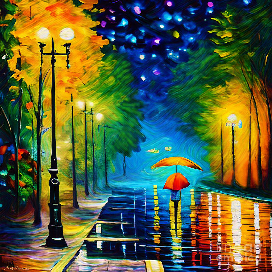 Colorful Rainy Scene V1 Digital Art by Marty's Royal Art - Pixels