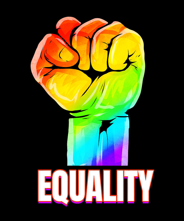 Colorful raising fist for equality LGBTQ Digital Art by Jan Bleke ...