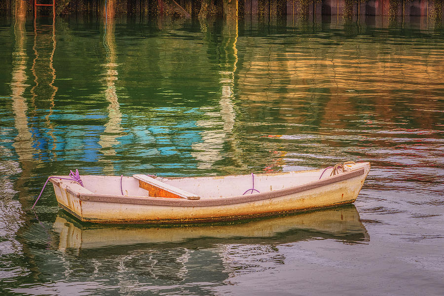 Colorful Reflections in Perkins Cove Photograph by Penny Polakoff