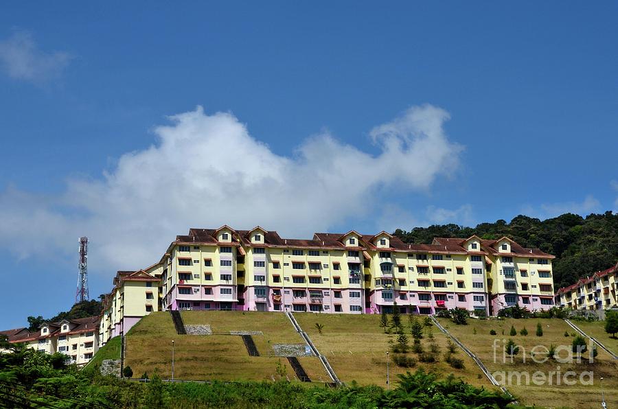 Colorful residential apartment building on hill heights Cameron Highlands Malaysia Photograph by Imran Ahmed