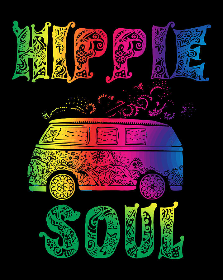 Colorful Retro Hippie Soul Vintage Tie Dye Van Gift Digital Art by Sue ...