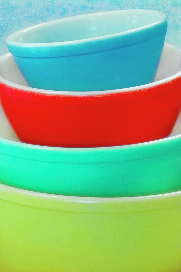 Colorful Retro Mixing Bowls Photograph by Mitch Spence