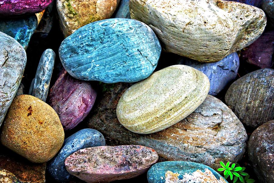 Pebbles Photograph - Colorful Rocks by Marty Koch