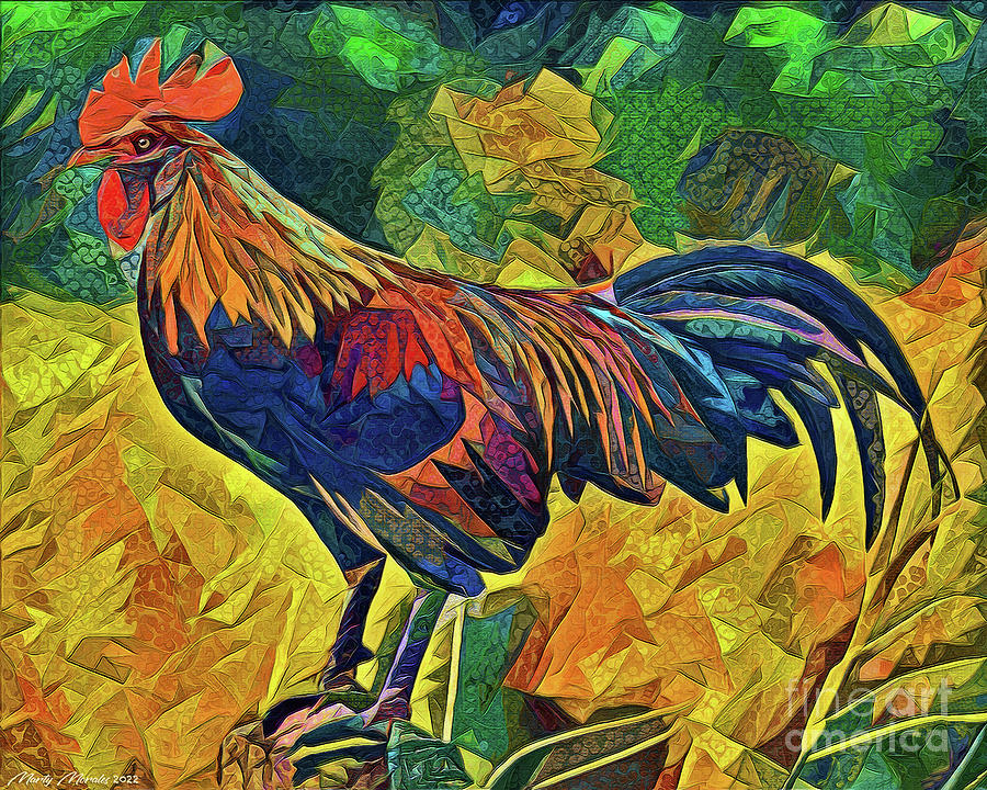 Colorful Roosters V4 Mixed Media By Marty's Royal Art | Fine Art America