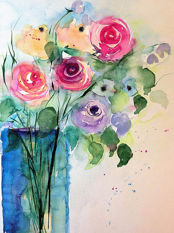 Colorful Rose Bouquet Painting by Britta Zehm - Fine Art America