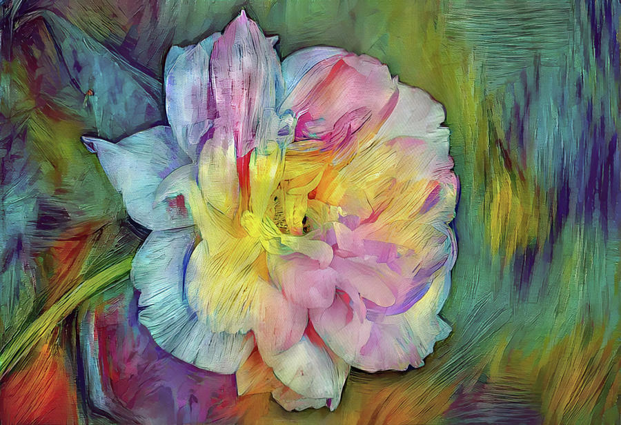 Colorful Rose Pops of Color Digital Art by Gaby Ethington