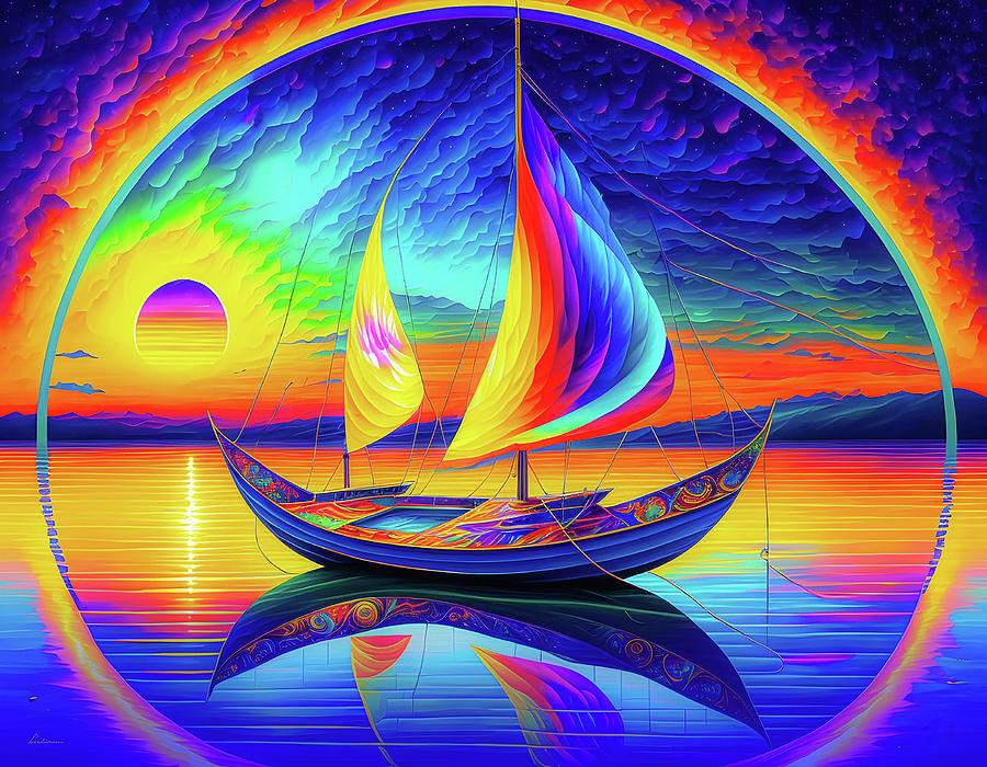 Colorful Sailing Digital Art by Debra Kewley