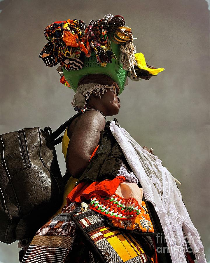 Beach Photograph - Colorful sales woman by Christine Mignon Beach Photograph - Colorful sales woman by Christine Mignon