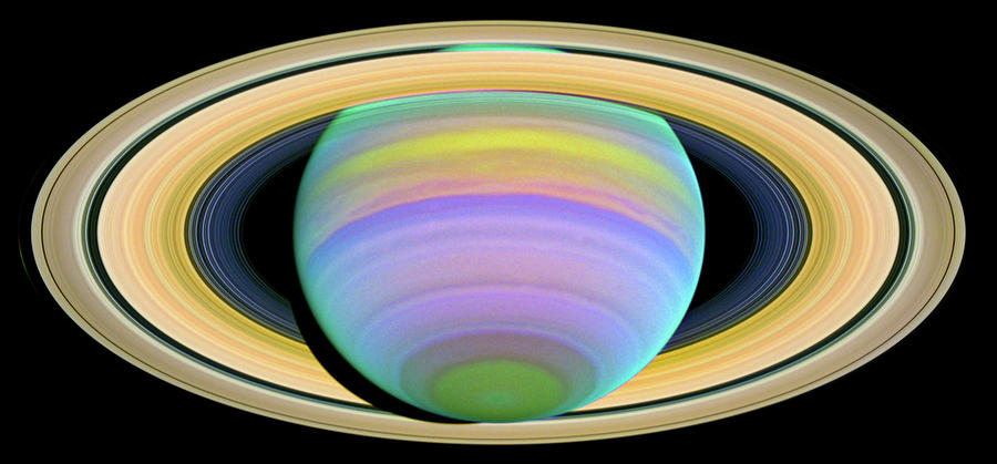 Colorful Saturn Photograph by Jean Noren