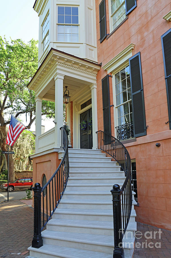 Colorful Savannah House Stairway 0759 Photograph by Jack Schultz