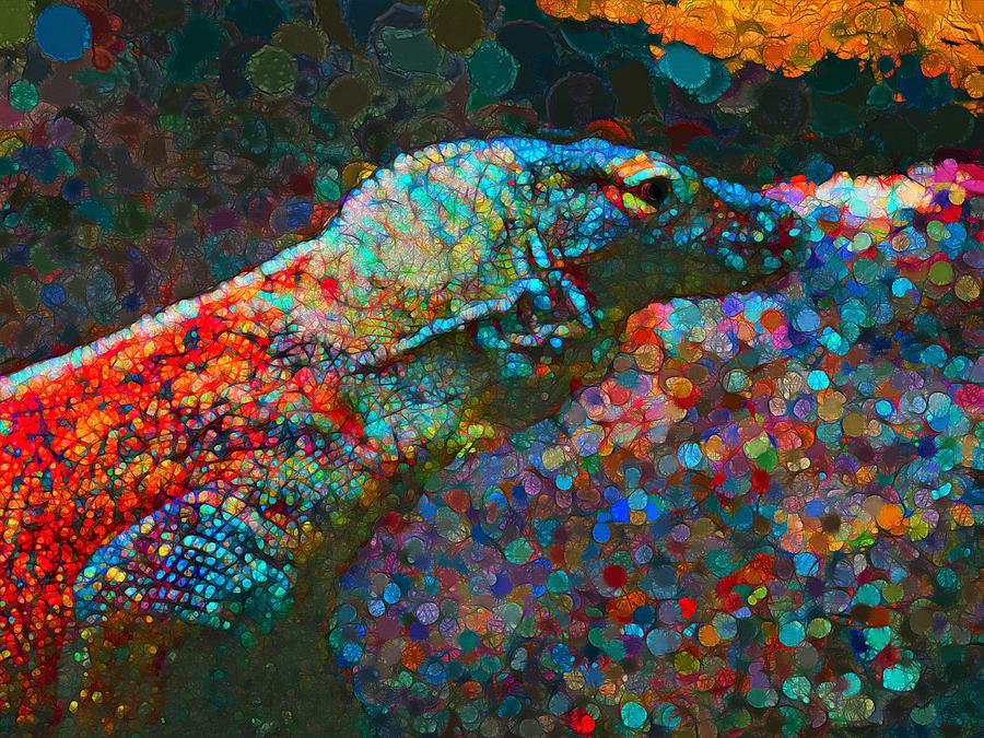 Colorful Scales Of The Komodo Dragon Digital Art by Joan Stratton