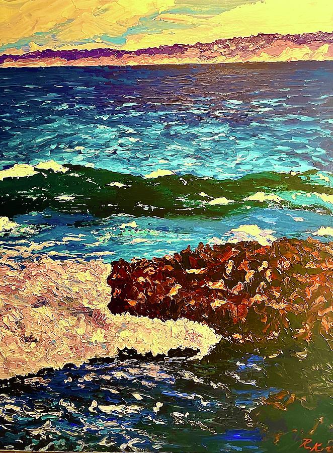 Colorful seascape  Painting by Ray Khalife
