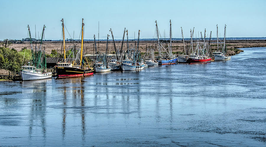 Colorful Shrimp Boats Along the Coast Photograph by Marcy Wielfaert