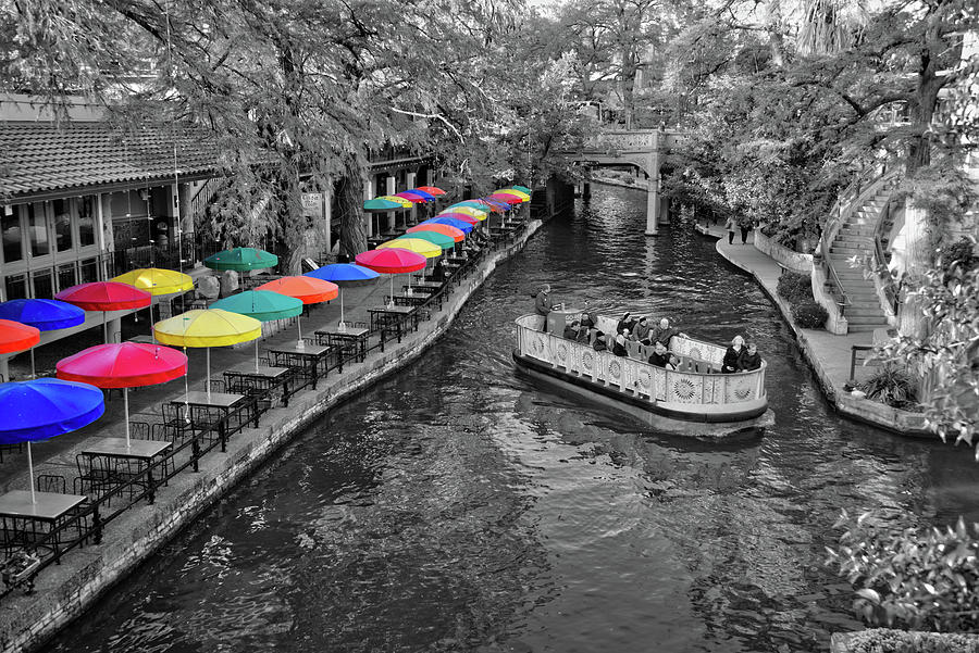 Colorful Sights Along the San Antonio Riverwalk selective color  Photograph by Lynn Bauer