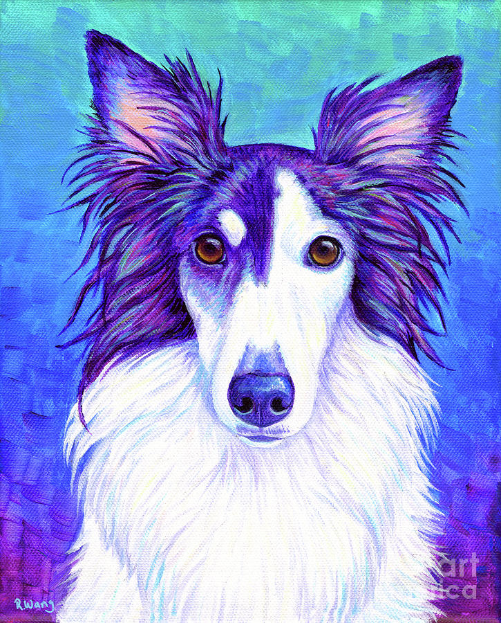 Colorful Silken Windhound Painting by Rebecca Wang