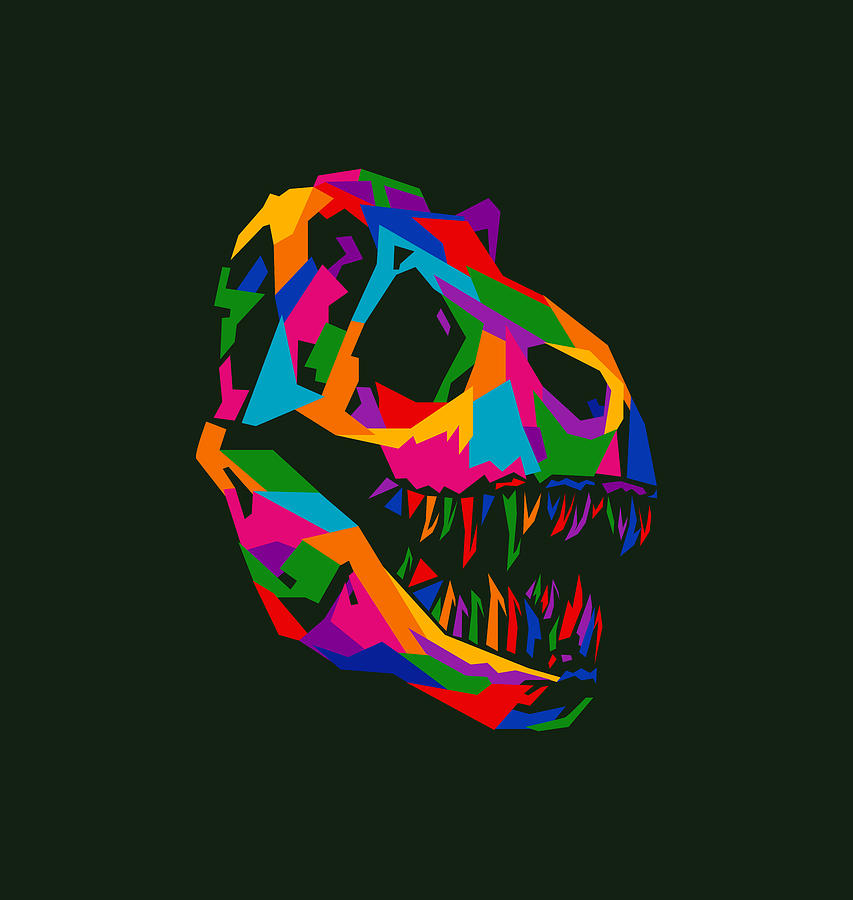 Colorful Skull Wpap Style 15 Digital Art