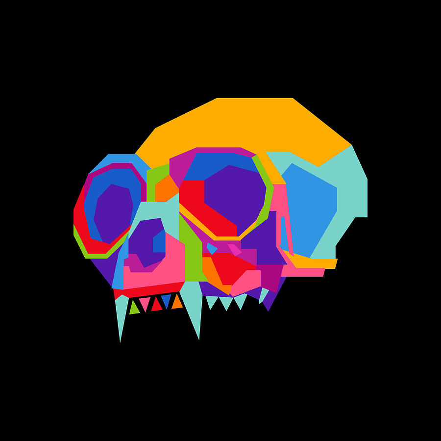 Colorful Skull Wpap Style 2 Digital Art