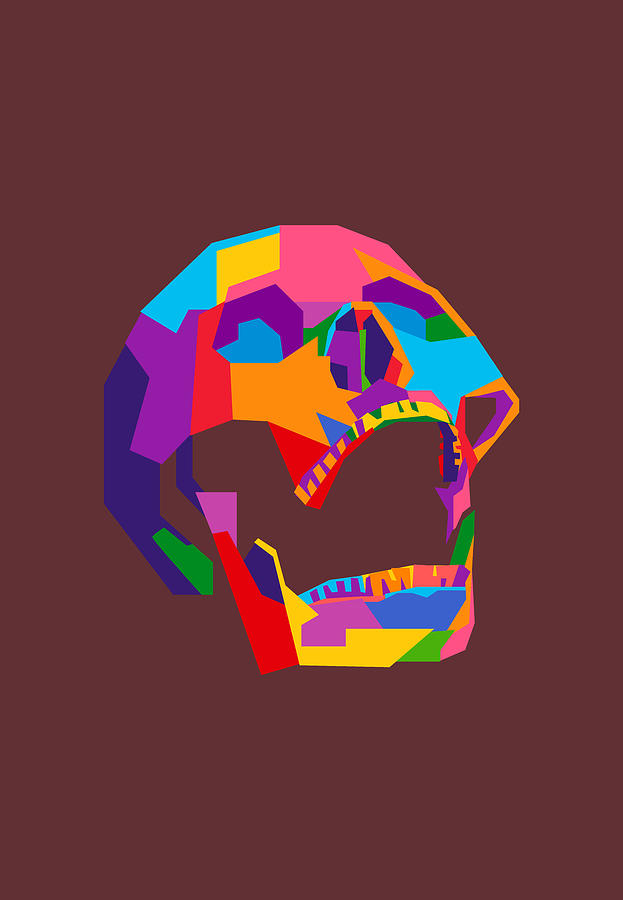 Colorful Skull Wpap Style 4 Digital Art
