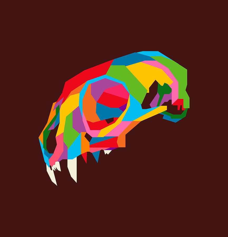 Colorful Skull Wpap Style 7 Digital Art