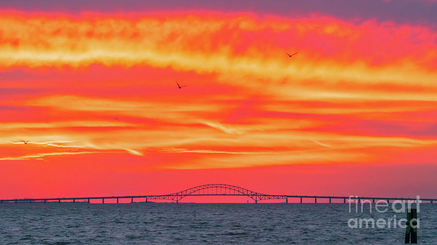 Colorful Sky Over the Causeway Bridge Photograph by Sean Mills