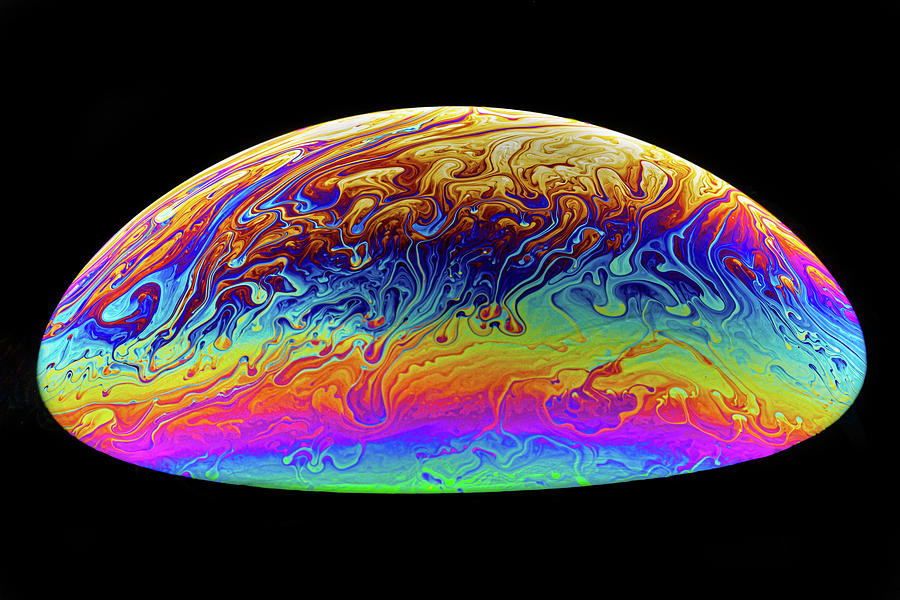 Colorful Soap Bubble Ellipse Macro 3 Photograph by SR Green