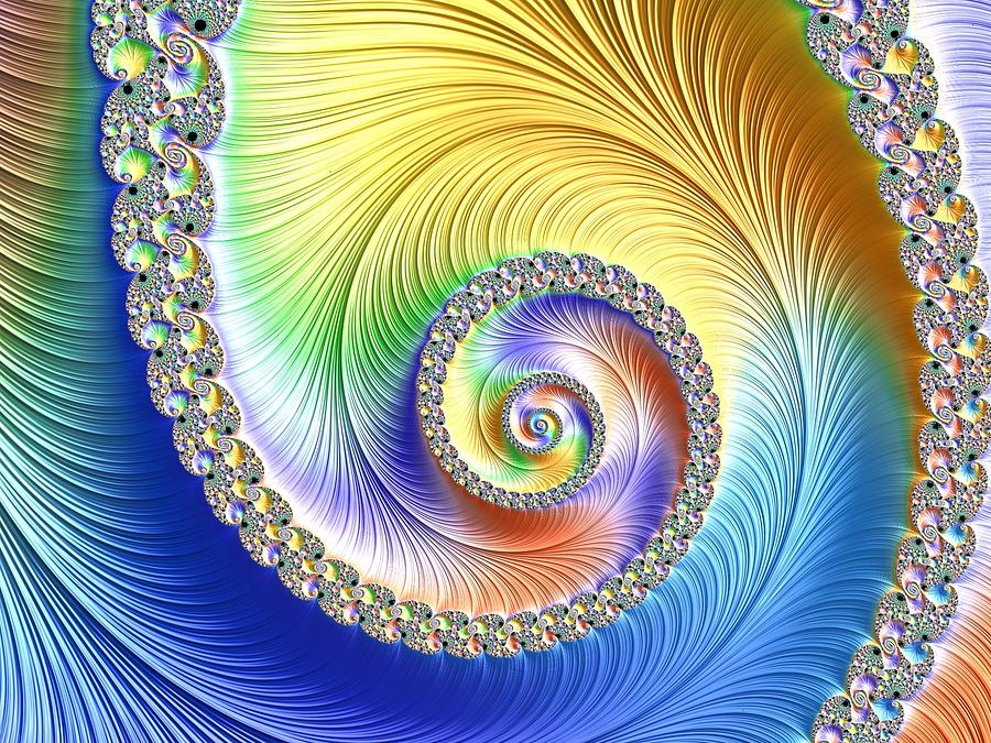 Abstract Digital Art - Colorful spiral  by Ronni Dewey