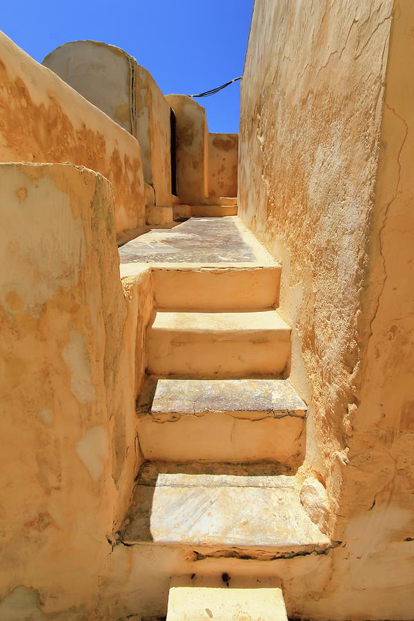 Colorful stairs in Oia, Santorini island, Greece Photograph by Elenarts - Elena Duvernay photo