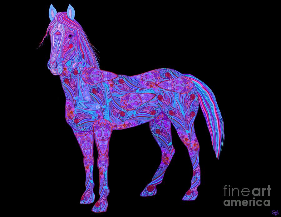 Colorful Standing Horse 2 Digital Art by Nick Gustafson