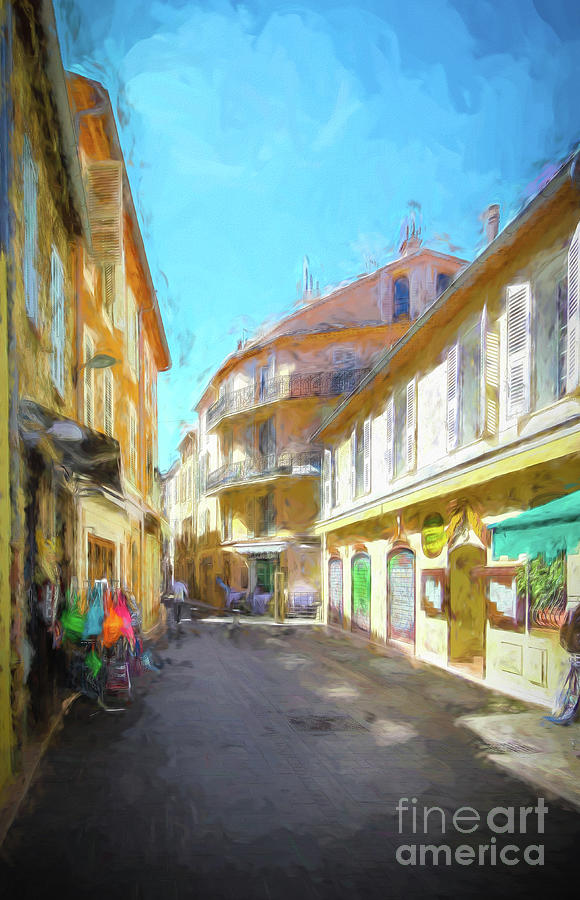 Colorful Street In Antibes, France, Painterly Photograph by Liesl Walsh