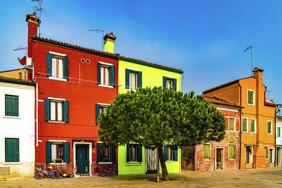 Colorful Street In Burano Photograph