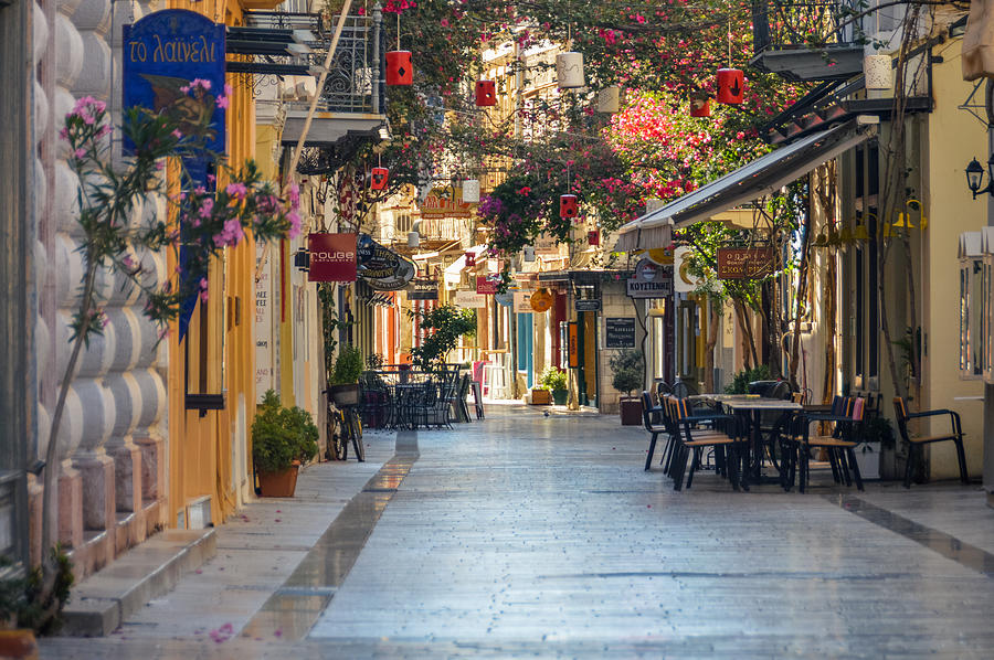 Colorful streets of Greek town - Nafplio, Greece Photograph by Starcevic