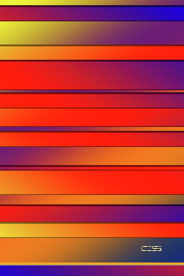 Colorful Stripes 3V Digital Art by Chuck Staley