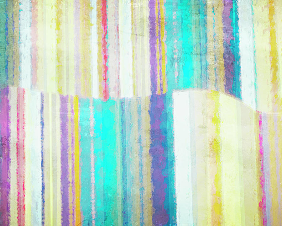 Colorful Stripes Abstract Composition Digital Art by Ann Powell
