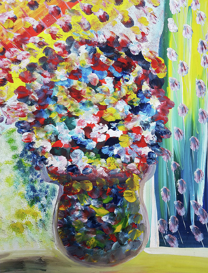 Colorful Summer Flowers Painting by Ekaterina Yakovina