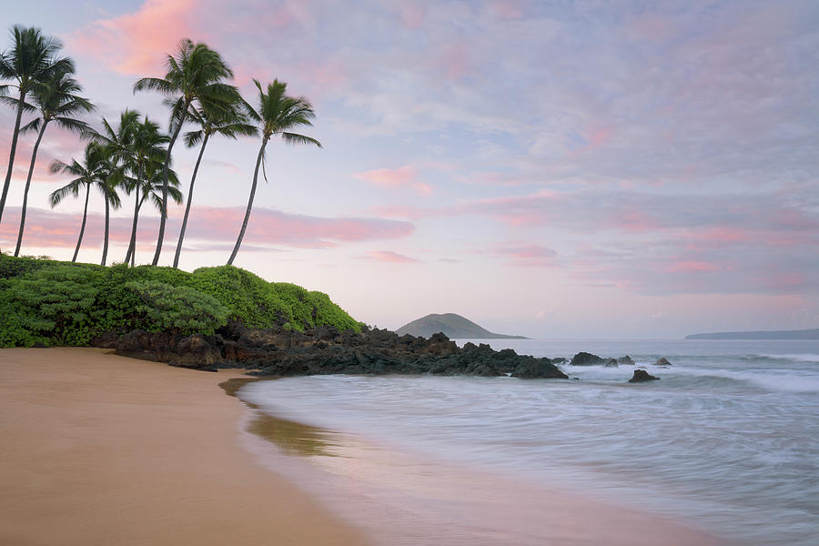 Colorful Sunrise Over Poolenalena Beach On Hawaii S Island Of Maui Photograph By Larry Geddis